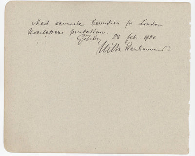 Wilhelm Stenhammar (Great Swedish Composer) Autograph