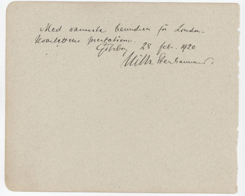 Wilhelm Stenhammar (Great Swedish Composer) Autograph