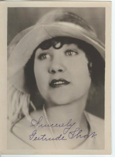 Gertrude Short (Silent-Era Comedienne and Bit Player) Autographed Photo