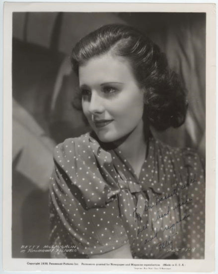 Sheila Ryan (Signed as Betty McLaughlin; Tragic Actress in Laurel and Hardy Films) Autographed Photo