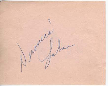 Veronica Lake Autograph
