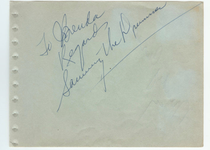 Sammy Weiss (sammy The Drummer; Jazz Legend) Autograph – Leading Lights 