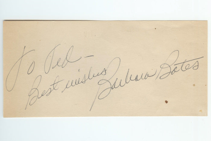 Barbara Bates (Tragic Starlet in All About Eve, 1950) Autograph