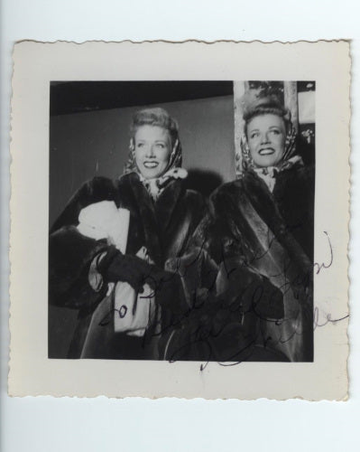 Lee and Lyn Wilde (The Wilde Twins; Forties Starlets and Pinup Models) Autographed Photo