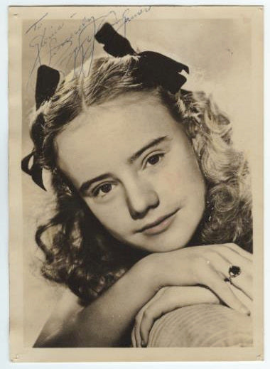Peggy Ann Garner (Tragic Child Actress; A Tree Grows in Brooklyn) Autographed Photo
