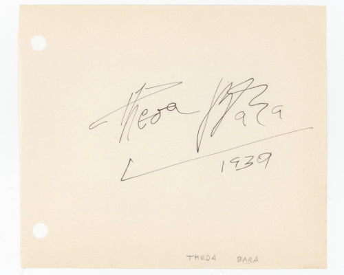 Theda Bara (Legendary Silent-Era Vamp) Autograph