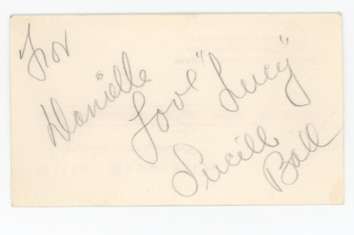 Lucille Ball Autographed Business Card