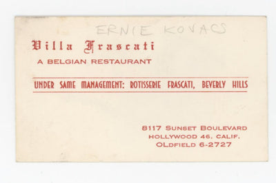 Ernie Kovacs Autograph
