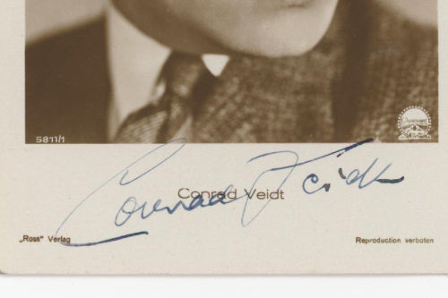 Conrad Veidt (The Cabinet of Dr. Caligari, Casablanca) Autographed Postcard Photo