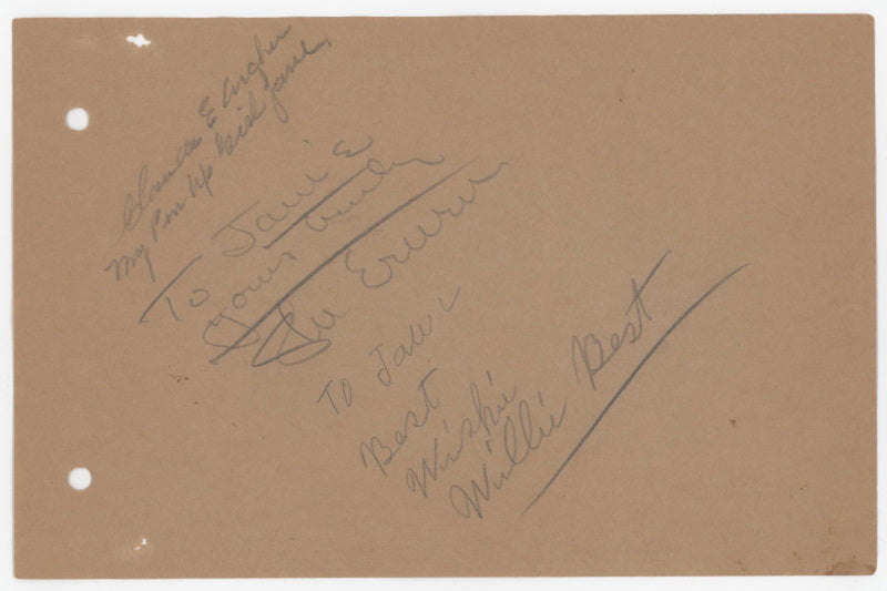 Willie Best, Jack Benny, and More Autographs
