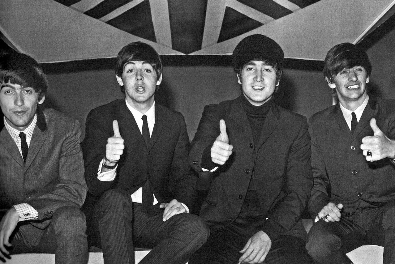 Beatles band thumbs up