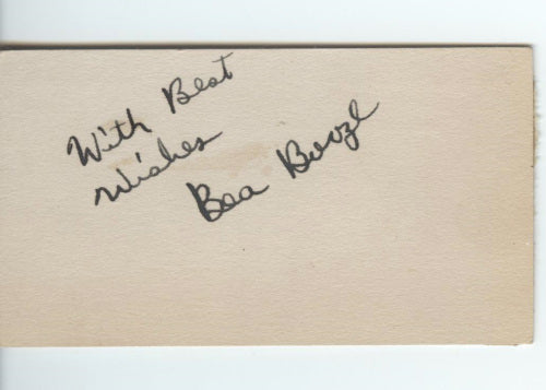 Bea Booze (Wee Bea Booze, Forties Jazz and R&B Singer; See See Rider Blues) Autograph