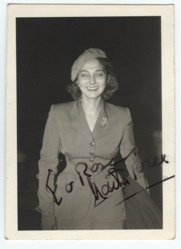 Marta Toren (Tragic Actress; Humphrey Bogart Co-Star in Sirocco, 1951) Autographed Snapshot Photo