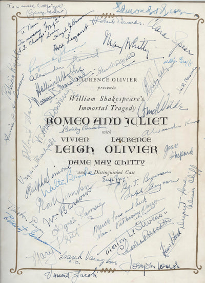Vivien Leigh, Laurence Olivier, and Many More Autographed Program (Romeo and Juliet, 1940)