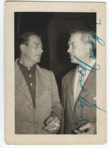 Ward Bond Autographed Snapshot Photo (Pictured with John Wayne)