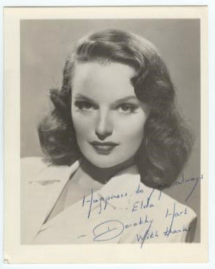 Dorothy Hart (Film Noir and Tarzan Actress; The Naked City) Autographed Photo