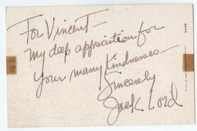 Jack Lord (TV Legend; Hawaii 5-O) Autograph