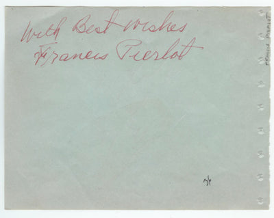 Francis Pierlot (Character Actor; Universal Horror, Film Noir) Autograph