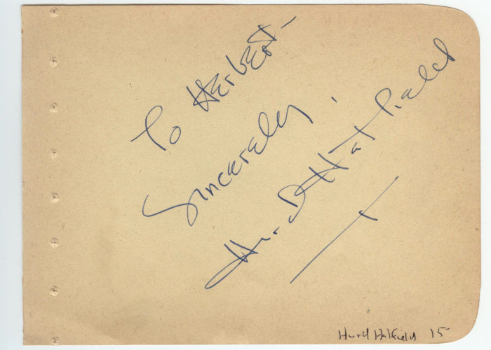 Hurd Hatfield (The Picture of Dorian Gray) Autograph and Snapshot Photo