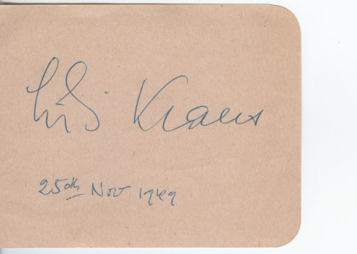 Lili Kraus Autograph
