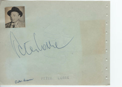 Peter Lorre and Jack Webb Autographs