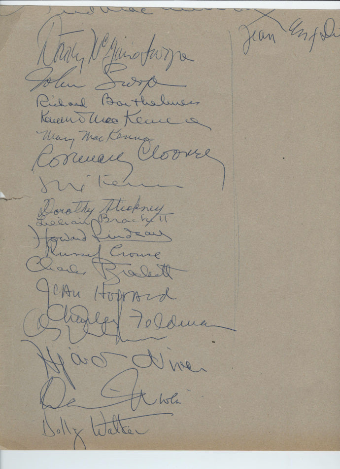 Charles Brackett (Screenwriter, Sunset Boulevard), Howard Lindsay and Russel Crouse (Broadway Writing Team, The Sound of Music) and More Autographs