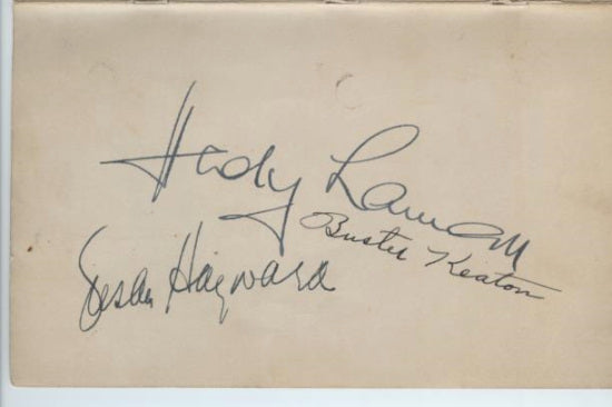 Buster Keaton, Susan Hayward, and Hedy Lamarr Autographs