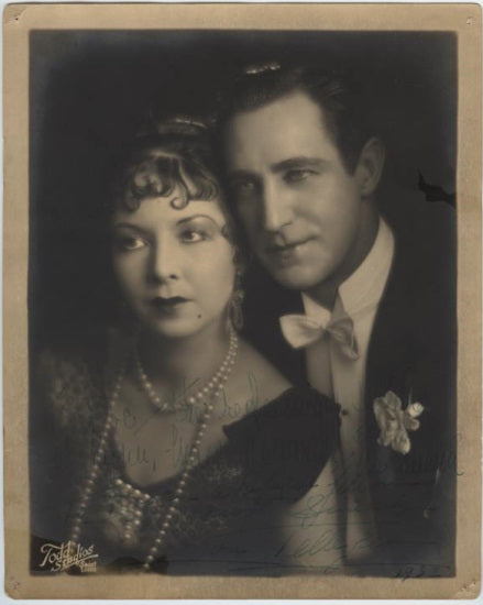 Lou Tellegen (Tragic Silent-Era Actor) and Wife Eve Casanova (Broadway Actress) Autographed Photo
