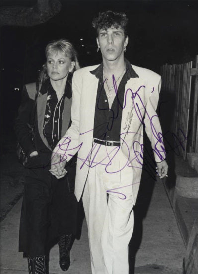 Britt Ekland (James Bond Actress in The Man with the Golden Gun; The Wicker Man) and Slim Jim Phantom (Stray Cats Drummer) Autographed Photo