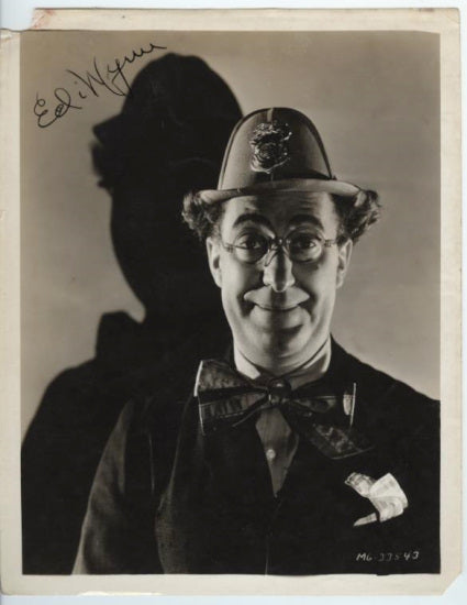 Ed Wynn (Legendary Comic Actor; Walt Disney Films, The Diary of Anne Frank, The Twilight Zone) Autographed Photo