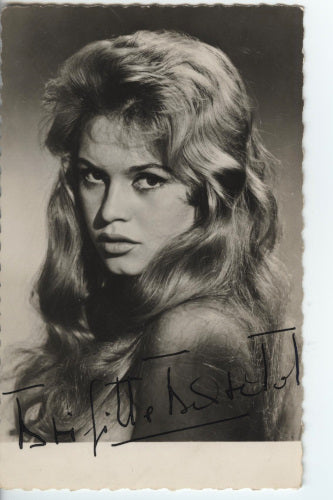 Brigitte Bardot Autographed Postcard Photo