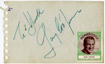 Gary Cooper and Hedy Lamarr Autographs