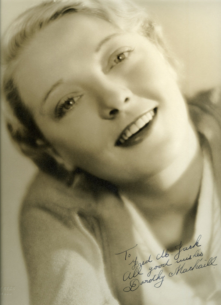 Dorothy Mackaill Autographed Elmer Fryer Photo