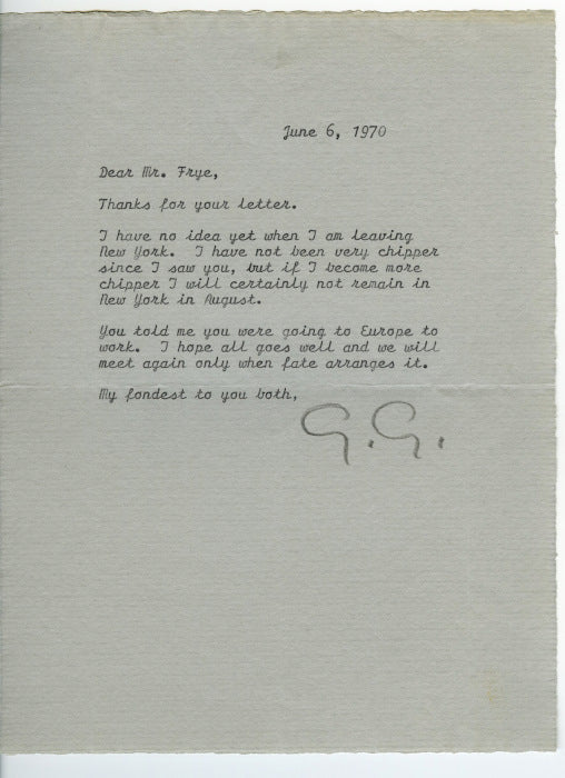 Greta Garbo Typed Letter Signed