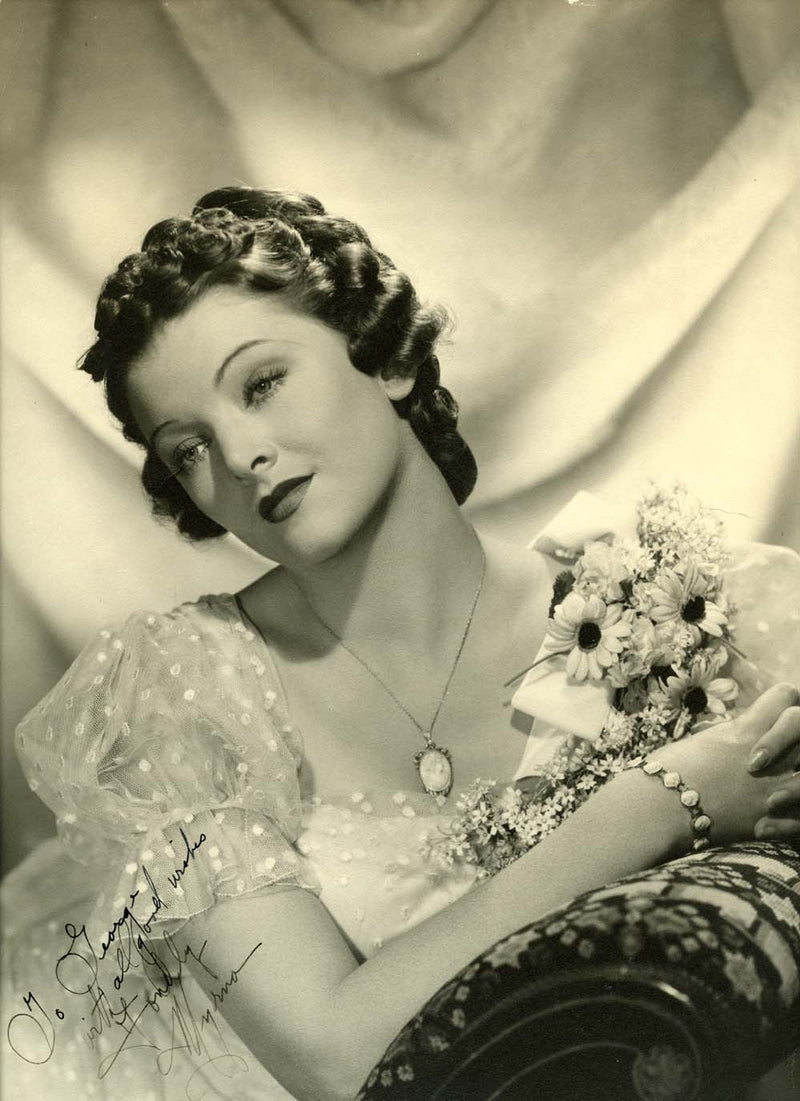 Myrna Loy Autographed Photo by Clarence Sinclair Bull
