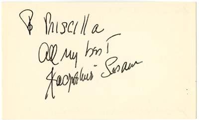 Jacqueline Susann Autograph